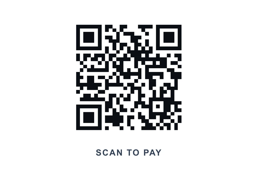 A scan to pay QR code as it appears on the invoice